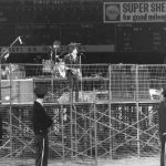 The Beatles perform at Candlestick Park in San Francisco.