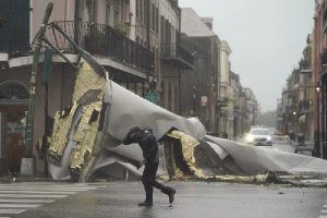 e French Quarter gets pounded by Hurricane Ida winds in New Orleans.