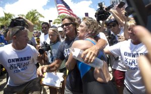 Diana Nyad became the first person to swim from Cuba to Florida without the help of a shark cage.