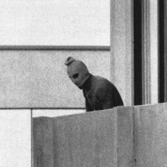 A member of the commando group which seized members of the Israeli Olympic Team at their quarters at the Munich Olympic Village