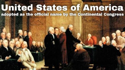 Second Continental Congress adopts new name for the country