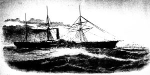 U.S. Mail ship S.S. Central America sank after sailing into a hurricane in 1857