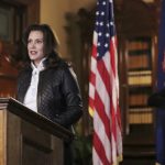 Michigan Governor Gretchen Whitmer addresses the state after it was revealed that two militia groups had a plot to kidnap the governor