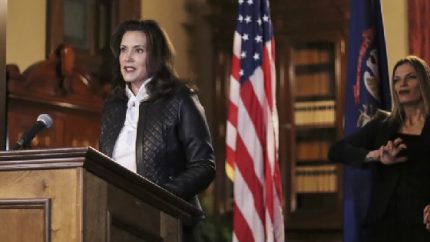 Michigan Governor Gretchen Whitmer addresses the state after it was revealed that two militia groups had a plot to kidnap the governor