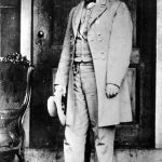 General Robert E. Lee poses on the back porch of the Lee house in Richmond, Virginia (AP Photo-Mathew B. Brady)