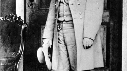 General Robert E. Lee poses on the back porch of the Lee house in Richmond, Virginia (AP Photo-Mathew B. Brady)