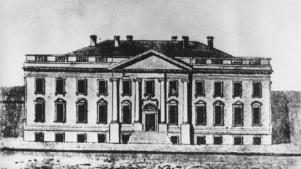 A drawing of the first White House designed by architect James Hoban (AP Photo)