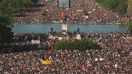 The Million Man March gather on Capitol Hill and the Mall in Washington (AP Photo-Mark Wilson)