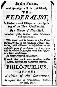 Advertisement for the Federalist Papers