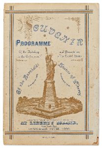 Program of the unveiling of the Statue of Liberty in 1886