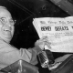 President Harry Truman holds up an election day edition of the Chicago Daily Tribune mistakenly reporting 'Dewey Defeats Truman' (AP Photo-Byron Rollins)