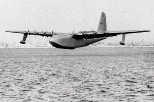 'Spruce Goose,' the 200-ton, eight-story-tall flying boat belonging to millionaire Howard Hughes, during the one time it ever flew (AP Photo)