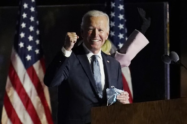 Democratic presidential candidate former Vice President Joe Biden speaks to supporters in Wilmington (AP Photo-Paul Sancya)