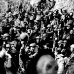 American troops cheer after hearing the news that the Armistice had been signed, ending World War I (AP Photo)