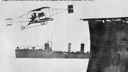 Eugene B Ely takes off from the USS Birmingham