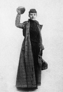 Nellie Bly, a 23-year-old New York newspaperwoman, made a trip around the word in 72 days, 6 hours, 11 minutes, beginning November 14, 1889 (AP Photo-Bettman Archive)