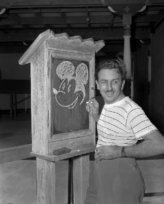 Walt Disney, creator of Mickey Mouse, at the Pancoast Hotel in Miami, Florida (AP Photo)