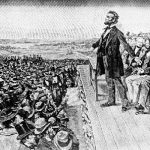 President Abraham Lincoln makes his Gettysburg Address at the dedication of the Gettysburg National Cemetery on the battlefield at Gettysburg, Pennsylvania (AP Photo)