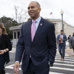 House Democratic Caucus Chair Hakeem Jeffries, walks to the Capitol in Washington (AP Photo - Jose Luis Magana)