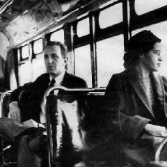 Rosa Parks riding on a Montgomery Area Transit System bus - undated photo (AP Photo - Daily Advertiser)