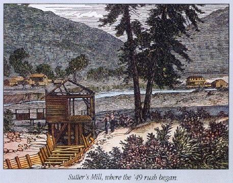  Illustration of Sutter’s Mill located on the American Fork River in Coloma, California where James Marshall discovered gold in 1848 (AP Photo)