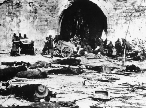  The dead litter the streets in Nanjing following the Japanese raid on this city leaving it in utter devastation (AP Photo)