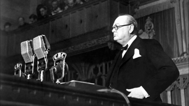  Churchill's speech was carried by four radio networks