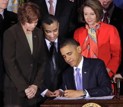 President Barack Obama signs the Don’t Don't Ask, Don’t Tell Repeal Act of 2010, at the Interior Department in Washington. (AP Photo-Pablo Martinez Monsivais, File)