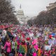 An international women's protest march the day after the new president's inauguration