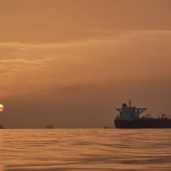 Tankers Anchored in the Strait of Hormuz