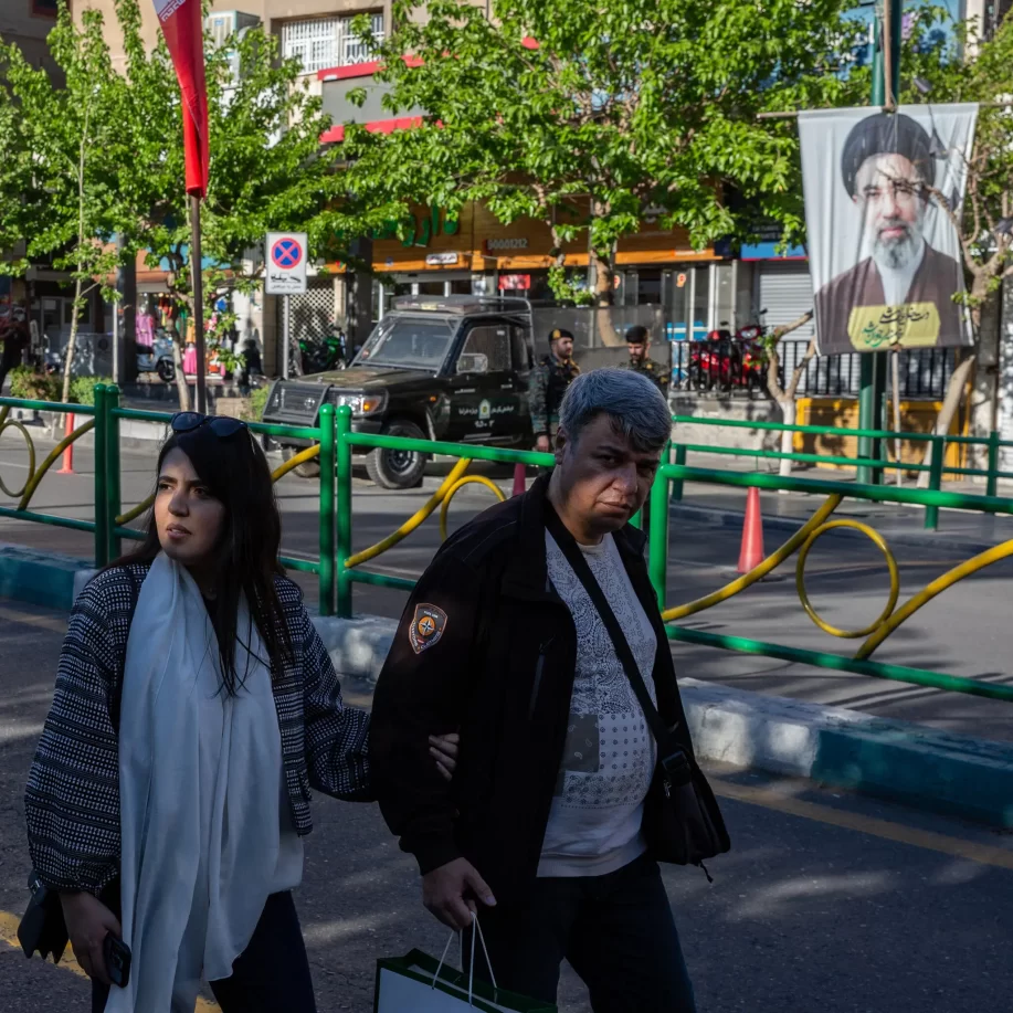 Near a checkpoint in Tehran